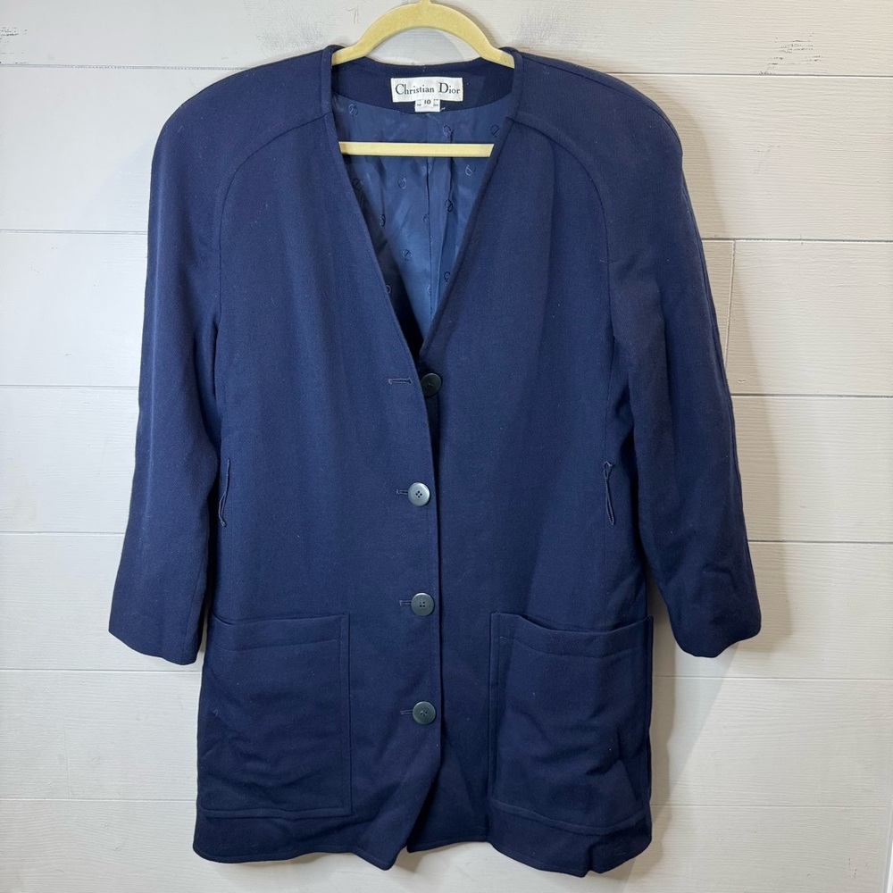 Christian Dior | Women's Navy Blazer Jacket Size 10
